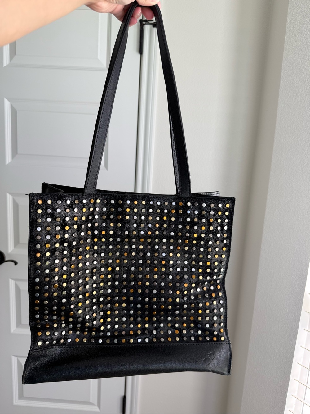 Patricia Nash Black Studded Tote Bag